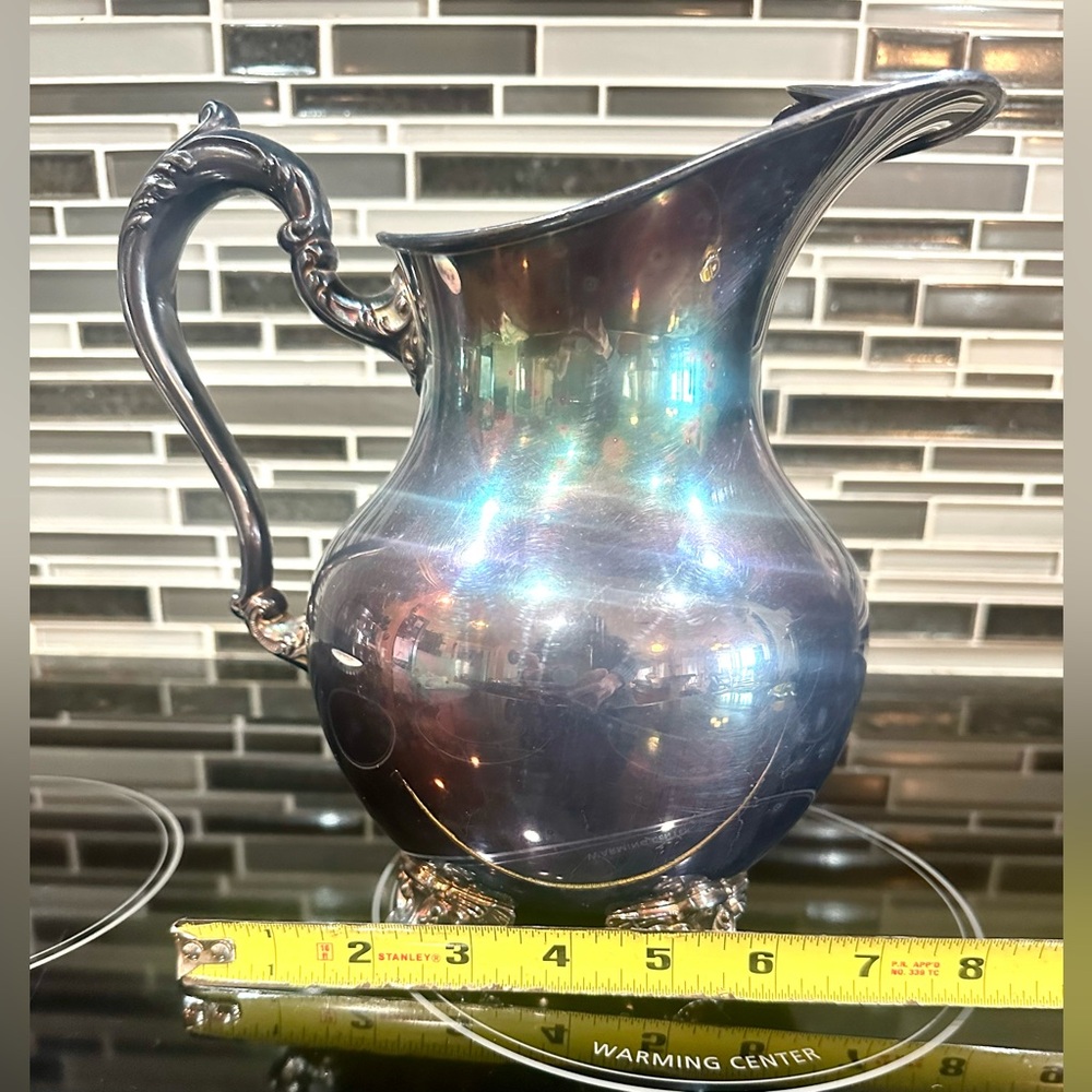 VTG Old English by Poole Silver-Plated Claw Footed Pitcher 5008 - Picture 8 of 12